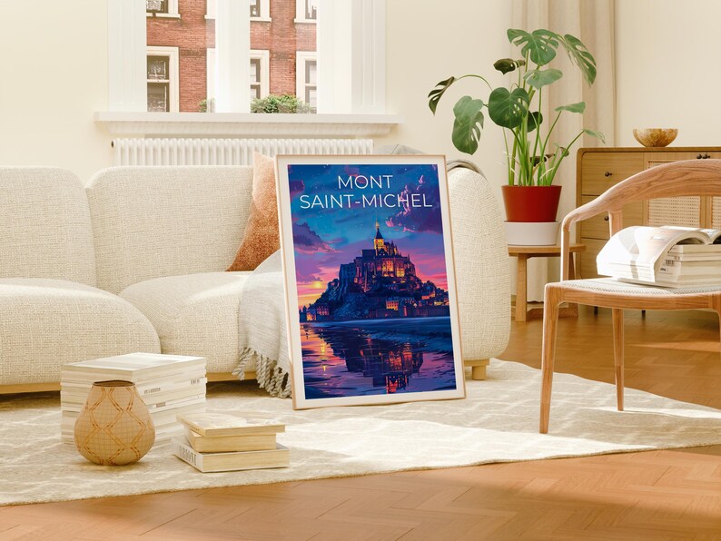 Mont Saint-Michel Poster, France Print, Mont Saint-Michel Art, Europe Print, France Poster, France Gift, Travel Gift