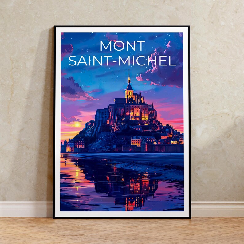 Mont Saint-Michel Poster, France Print, Mont Saint-Michel Art, Europe Print, France Poster, France Gift, Travel Gift