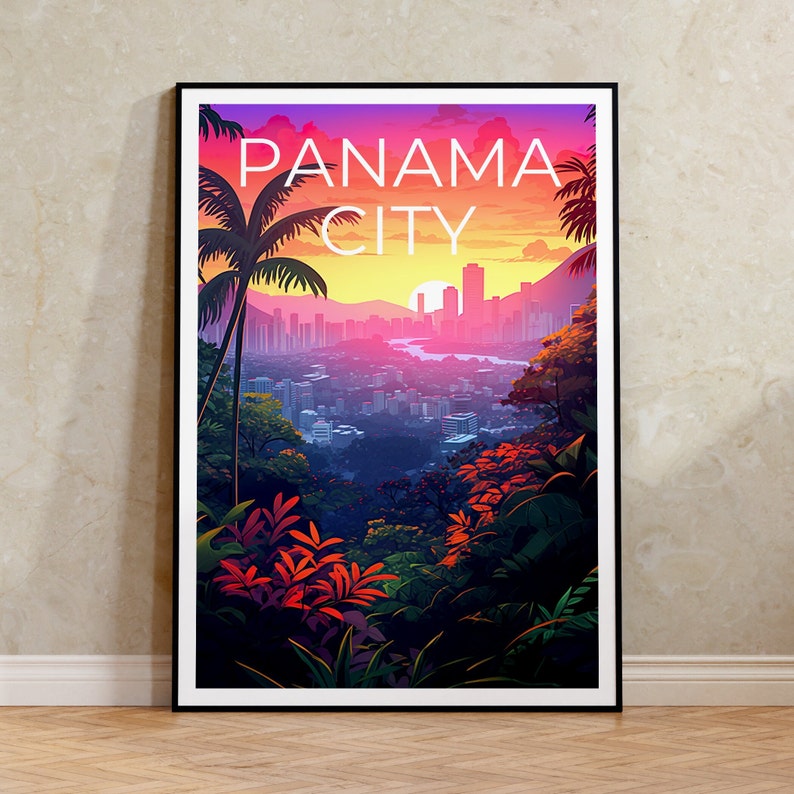 Panama City Travel Poster, Panama Wall Art, Panama Print, Panama City Poster, Panama Poster, Panama City Art