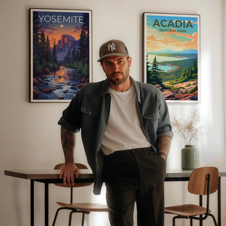 Affiche Yosemite, Impression Yosemite, Affiche Half Dome, Art Half Dome, Impression Half Dome, Affiche de voyage Yosemite, Affiche du parc national