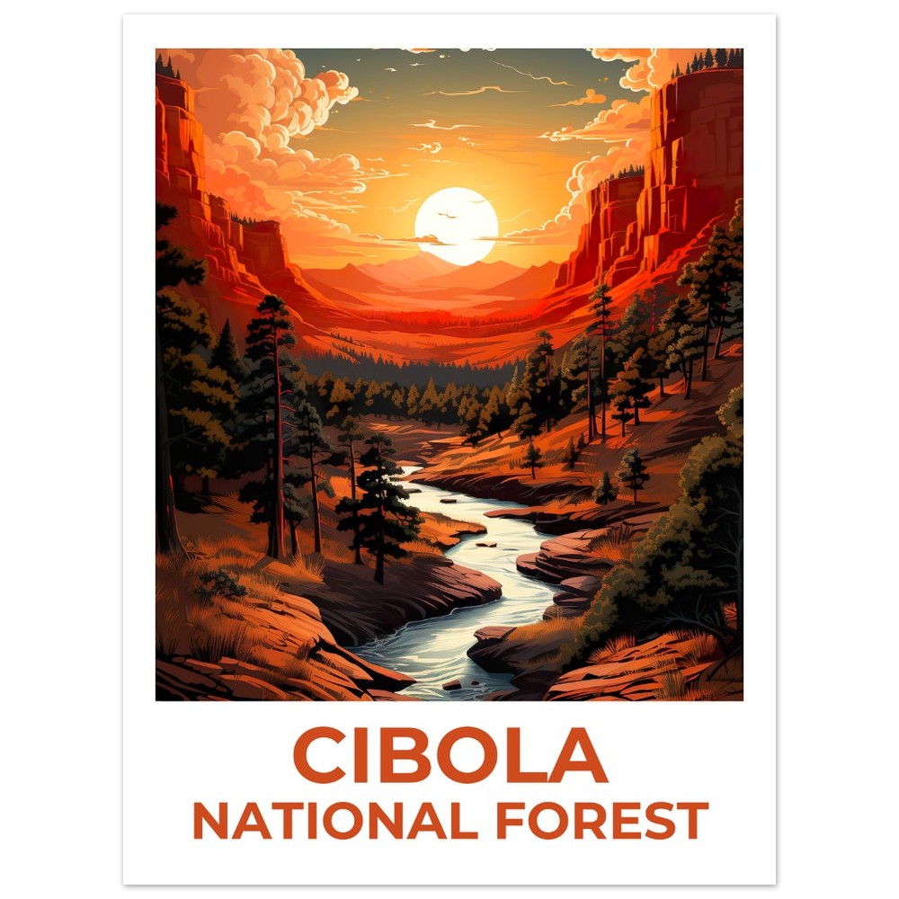 Cibola Forest Travel Poster, New Mexico Wall Art, New Mexico Print, Cibola Fores Poster, New Mexico Poster, Forest Poster