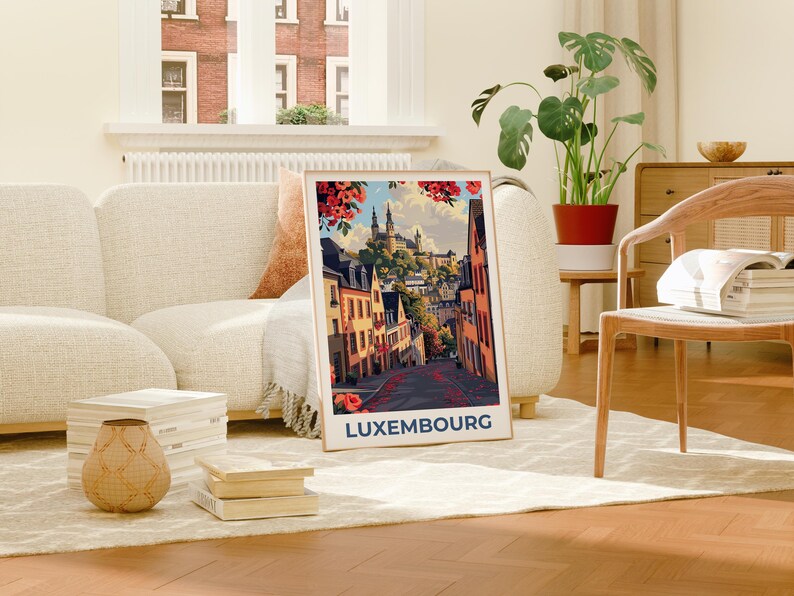 Luxembourg Poster, Luxembourg City Travel Print, Europe Poster, Luxembourg Print, Europe Print, Luxembourg  Gift, Luxembourg Art