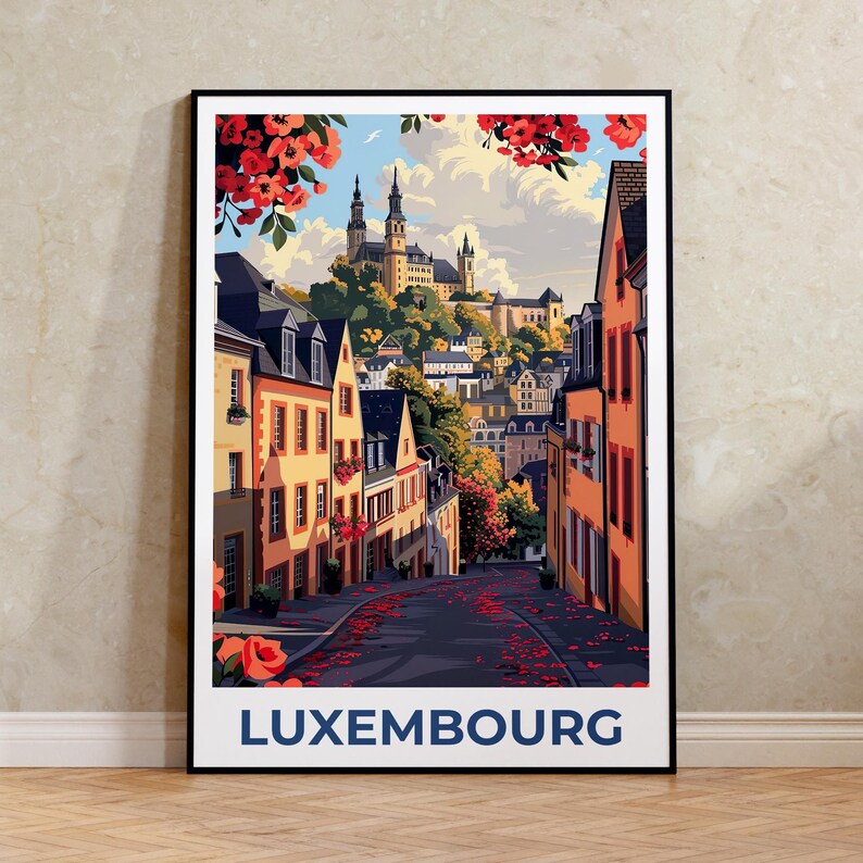 Luxembourg Poster, Luxembourg City Travel Print, Europe Poster, Luxembourg Print, Europe Print, Luxembourg  Gift, Luxembourg Art
