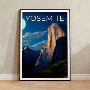 Affiche de voyage Yosemite, Art mural Half Dome, Impression Half Dome, Affiche Yosemite, Affiche Californie, Affiche Nature, Art Yosemite
