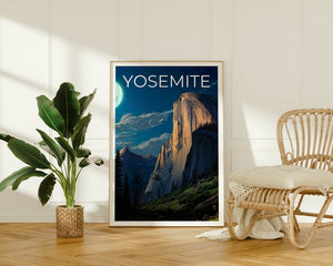 Affiche de voyage Yosemite, Art mural Half Dome, Impression Half Dome, Affiche Yosemite, Affiche Californie, Affiche Nature, Art Yosemite