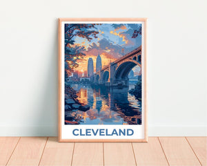 Cleveland Print, Ohio Poster, City Art, Cleveland Illustration, Cleveland Poster, Cleveland Ohio Gift,  Birthday Gift