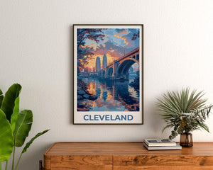 Cleveland Print, Ohio Poster, City Art, Cleveland Illustration, Cleveland Poster, Cleveland Ohio Gift,  Birthday Gift