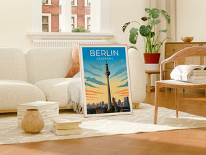 Affiche de voyage de Berlin, Art mural d’Allemagne, Impression d’Allemagne, Affiche de Berlin, Affiche de Berliner Fernsehturm, Affiche de ville, Art de Berlin