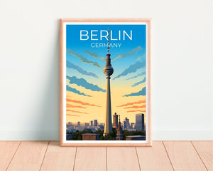 Affiche de voyage de Berlin, Art mural d’Allemagne, Impression d’Allemagne, Affiche de Berlin, Affiche de Berliner Fernsehturm, Affiche de ville, Art de Berlin