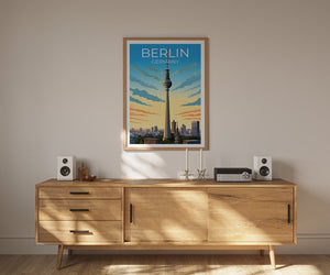 Affiche de voyage de Berlin, Art mural d’Allemagne, Impression d’Allemagne, Affiche de Berlin, Affiche de Berliner Fernsehturm, Affiche de ville, Art de Berlin