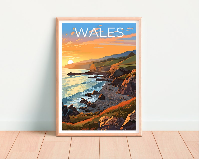 Wales Reiseposter, UK Wandkunst, UK Druck, Wales Poster, UK Poster, Großbritannien Poster, Wales Druck