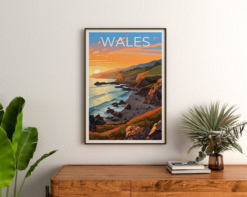 Wales Reiseposter, UK Wandkunst, UK Druck, Wales Poster, UK Poster, Großbritannien Poster, Wales Druck
