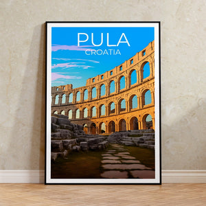 Pula Travel Poster, Croatia Wall Art, Croatia Print, Pula Poster, Pula Arena Poster, City Poster, Pula Art