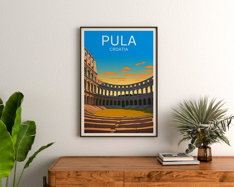 Pula Travel Poster, Croatia Wall Art, Croatia Print, Pula Poster, Pula Arena Poster, City Poster, Pula Art