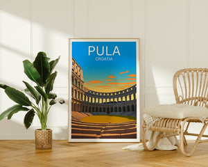 Pula Travel Poster, Croatia Wall Art, Croatia Print, Pula Poster, Pula Arena Poster, City Poster, Pula Art
