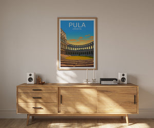 Pula Travel Poster, Croatia Wall Art, Croatia Print, Pula Poster, Pula Arena Poster, City Poster, Pula Art
