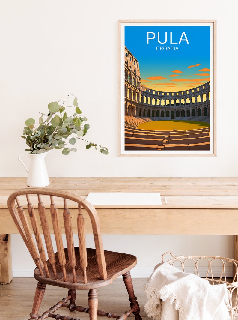 Pula Travel Poster, Croatia Wall Art, Croatia Print, Pula Poster, Pula Arena Poster, City Poster, Pula Art