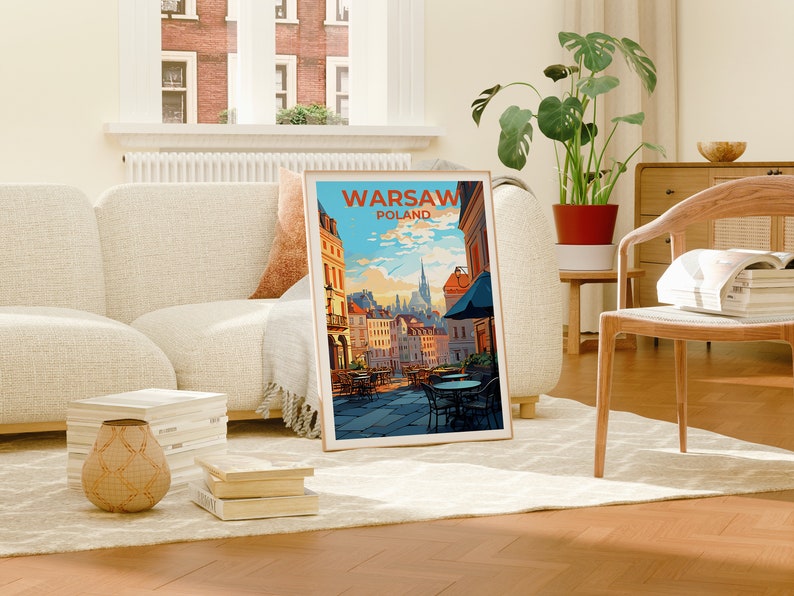 Warsaw Travel Poster, Poland Wall Art, Poland Print, Warsaw Poster, Poland Poster, City Poster, Warsaw Art