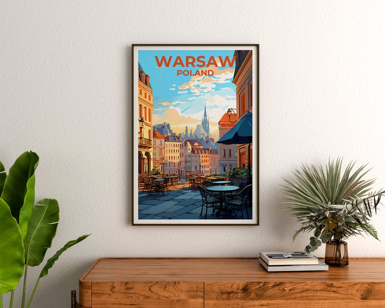 Warsaw Travel Poster, Poland Wall Art, Poland Print, Warsaw Poster, Poland Poster, City Poster, Warsaw Art