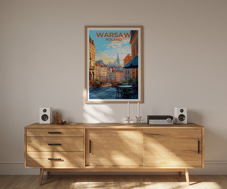 Warsaw Travel Poster, Poland Wall Art, Poland Print, Warsaw Poster, Poland Poster, City Poster, Warsaw Art
