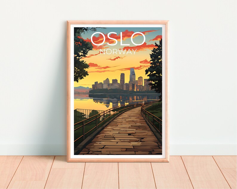 Oslo Travel Poster, Norway Wall Art, Norway Print, Oslo Poster, Norway Poster, City Poster, Norway Art