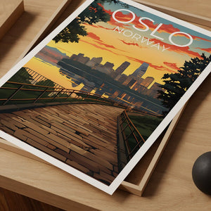 Oslo Travel Poster, Norway Wall Art, Norway Print, Oslo Poster, Norway Poster, City Poster, Norway Art