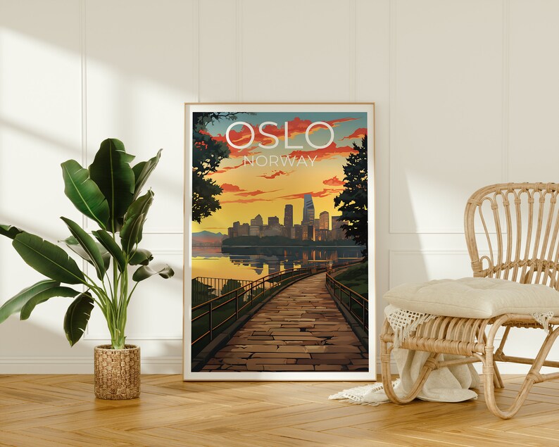 Oslo Travel Poster, Norway Wall Art, Norway Print, Oslo Poster, Norway Poster, City Poster, Norway Art