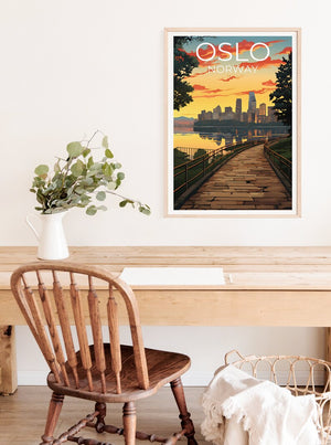 Oslo Travel Poster, Norway Wall Art, Norway Print, Oslo Poster, Norway Poster, City Poster, Norway Art