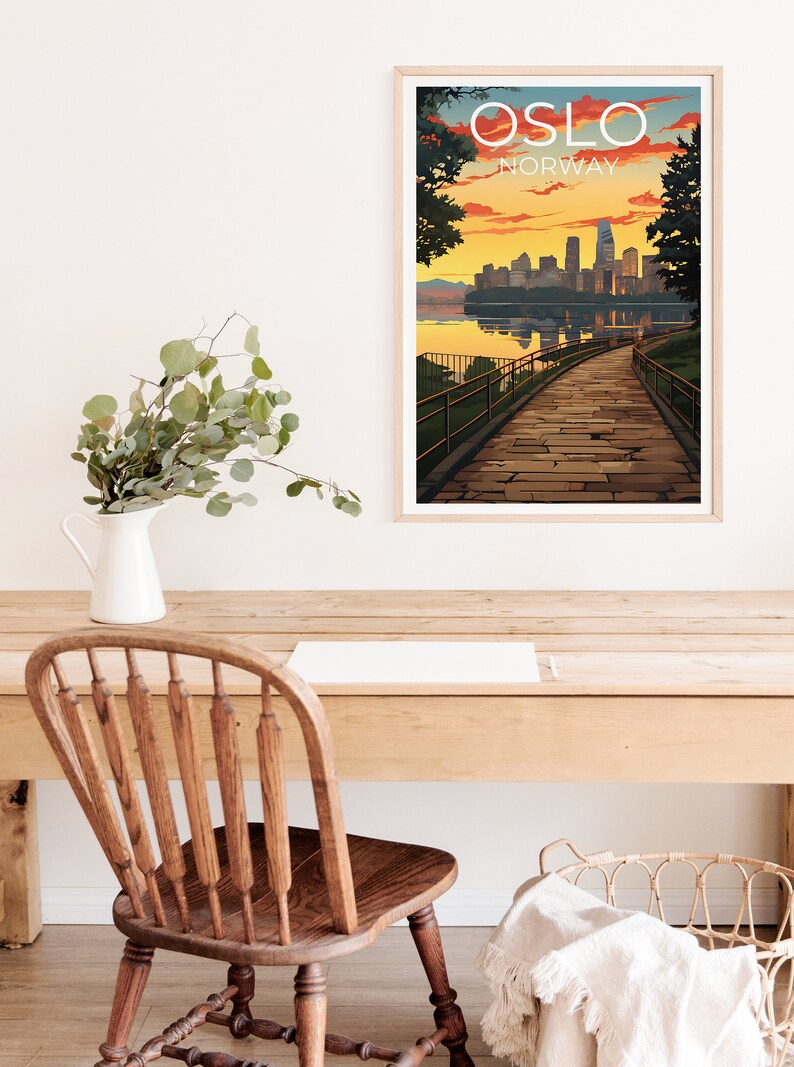 Oslo Travel Poster, Norway Wall Art, Norway Print, Oslo Poster, Norway Poster, City Poster, Norway Art