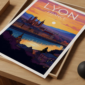 Lyon Travel Poster, France Wall Art, France Print, Lyon Poster, France Poster, City Poster, Lyon Art