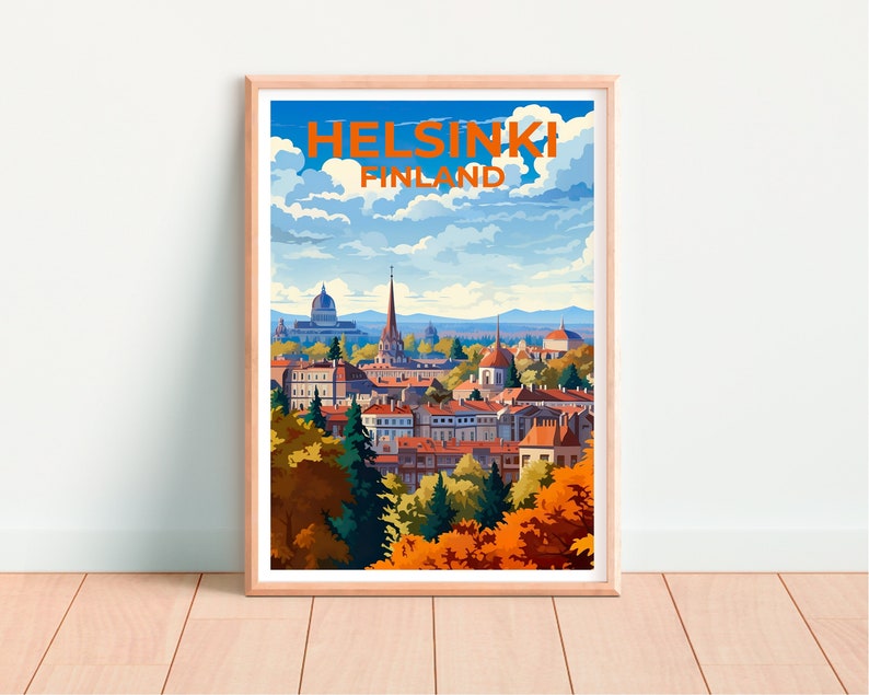 Helsinki Travel Poster, Finland Wall Art, Finland Print, Helsinki Poster, Finland Poster, City Poster, Helsinki Art