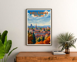 Helsinki Travel Poster, Finland Wall Art, Finland Print, Helsinki Poster, Finland Poster, City Poster, Helsinki Art