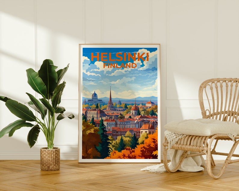 Helsinki Travel Poster, Finland Wall Art, Finland Print, Helsinki Poster, Finland Poster, City Poster, Helsinki Art