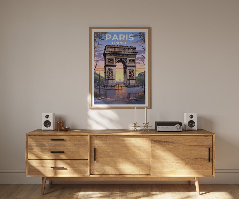 Paris Travel Poster, France Wall Art, France Print, Paris Poster, Arc de Triomphe Poster, City Poster, Wall Decor