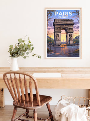Paris Travel Poster, France Wall Art, France Print, Paris Poster, Arc de Triomphe Poster, City Poster, Wall Decor