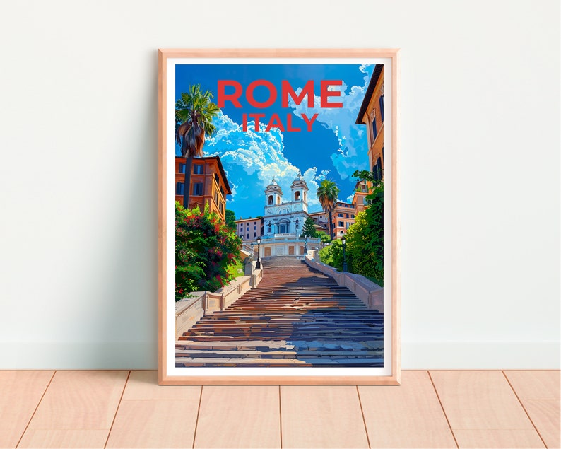 Spanish Steps Poster, Spanish Steps Print, Rome Art, Rome Print, Spanish Steps Travel Poster, Rome Poster, Italy Poster