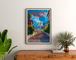 Spanish Steps Poster, Spanish Steps Print, Rome Art, Rome Print, Spanish Steps Travel Poster, Rome Poster, Italy Poster