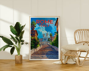 Spanish Steps Poster, Spanish Steps Print, Rome Art, Rome Print, Spanish Steps Travel Poster, Rome Poster, Italy Poster