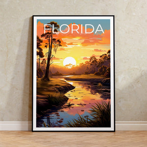 Florida Travel Poster, Florida Wall Art, Florida Print, Florida Poster, Everglades Poster, Nature Poster, Florida Art