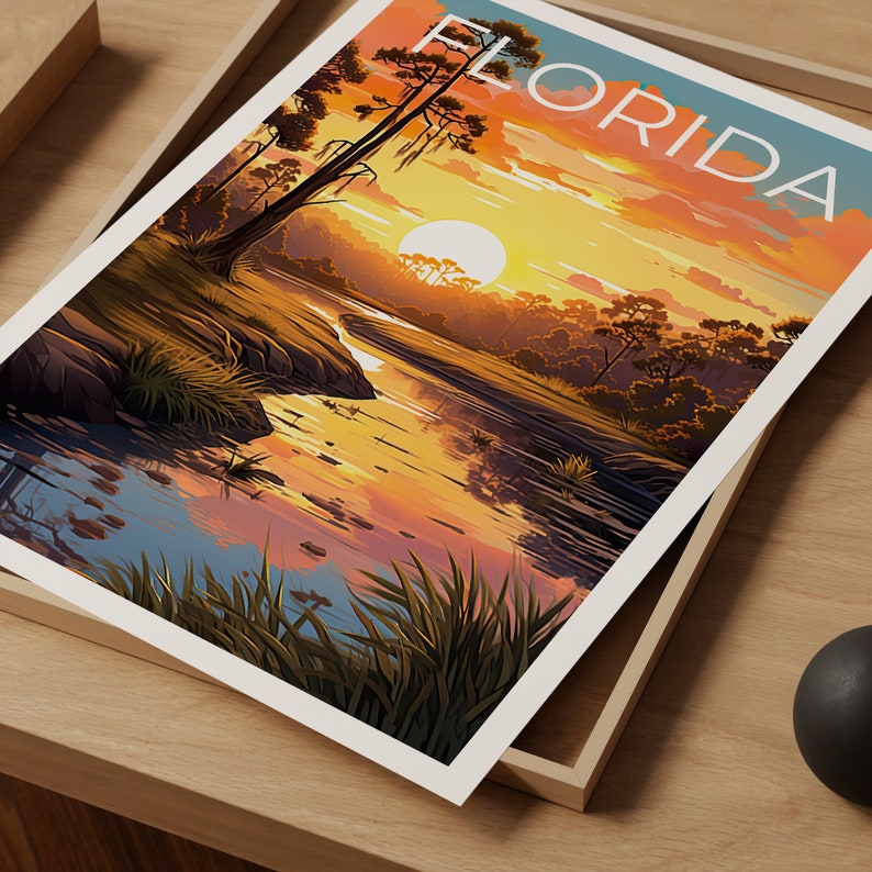 Florida Travel Poster, Florida Wall Art, Florida Print, Florida Poster, Everglades Poster, Nature Poster, Florida Art