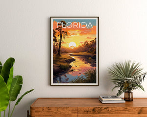 Florida Travel Poster, Florida Wall Art, Florida Print, Florida Poster, Everglades Poster, Nature Poster, Florida Art