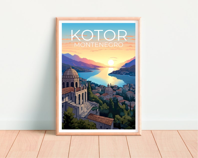 Kotor Travel Poster, Montenegro Wall Art, Montenegro Print, Kotor Poster, Montenegro Poster, Kotor Print, Kotor Art