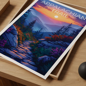 Appalachian Trail Poster, Appalachian Trail  Print, Hiking Gift, Appalachia Print, Mountain Poster, Forest Poster