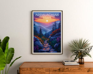 Appalachian Trail Poster, Appalachian Trail  Print, Hiking Gift, Appalachia Print, Mountain Poster, Forest Poster