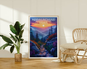 Appalachian Trail Poster, Appalachian Trail  Print, Hiking Gift, Appalachia Print, Mountain Poster, Forest Poster