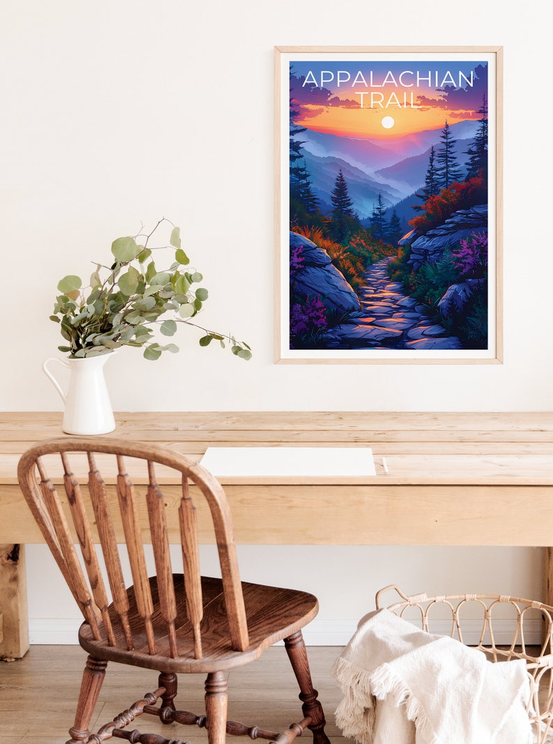 Appalachian Trail Poster, Appalachian Trail  Print, Hiking Gift, Appalachia Print, Mountain Poster, Forest Poster