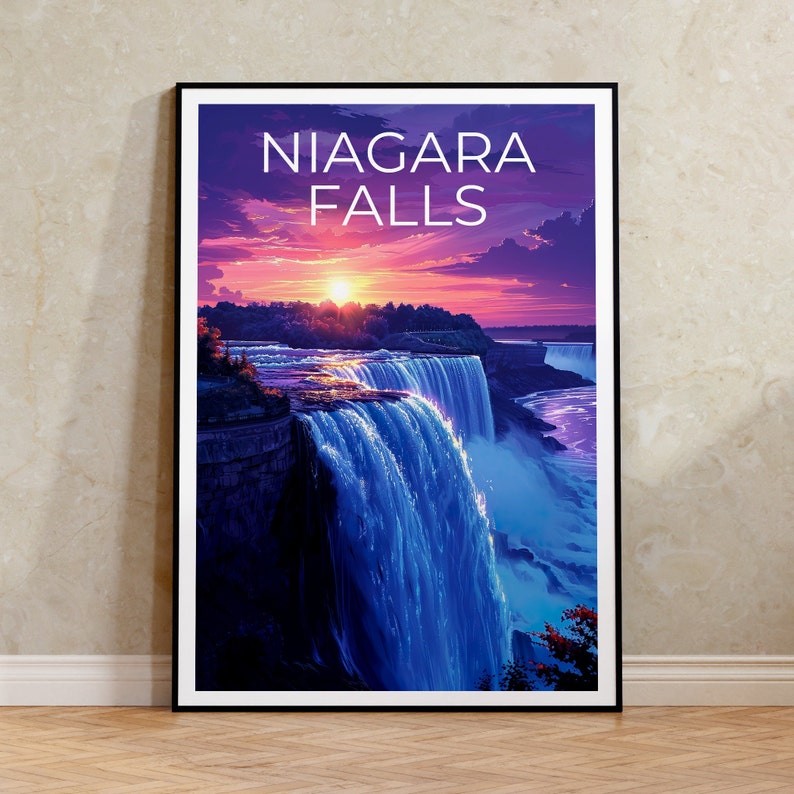 Affiche des chutes du Niagara, Impression des chutes du Niagara, Affiche de New York, Impression de cascade, Affiche de voyage des chutes du Niagara, Art de la cascade