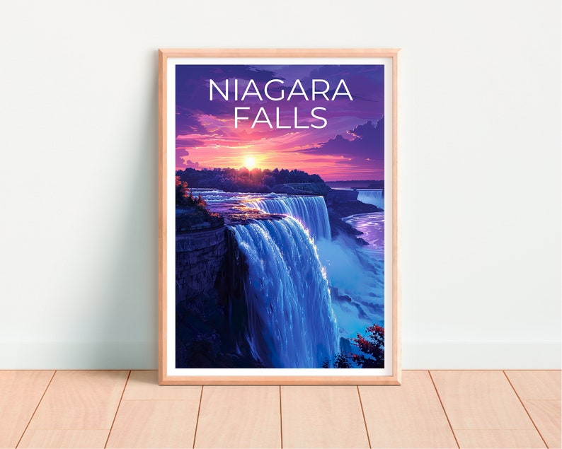 Affiche des chutes du Niagara, Impression des chutes du Niagara, Affiche de New York, Impression de cascade, Affiche de voyage des chutes du Niagara, Art de la cascade