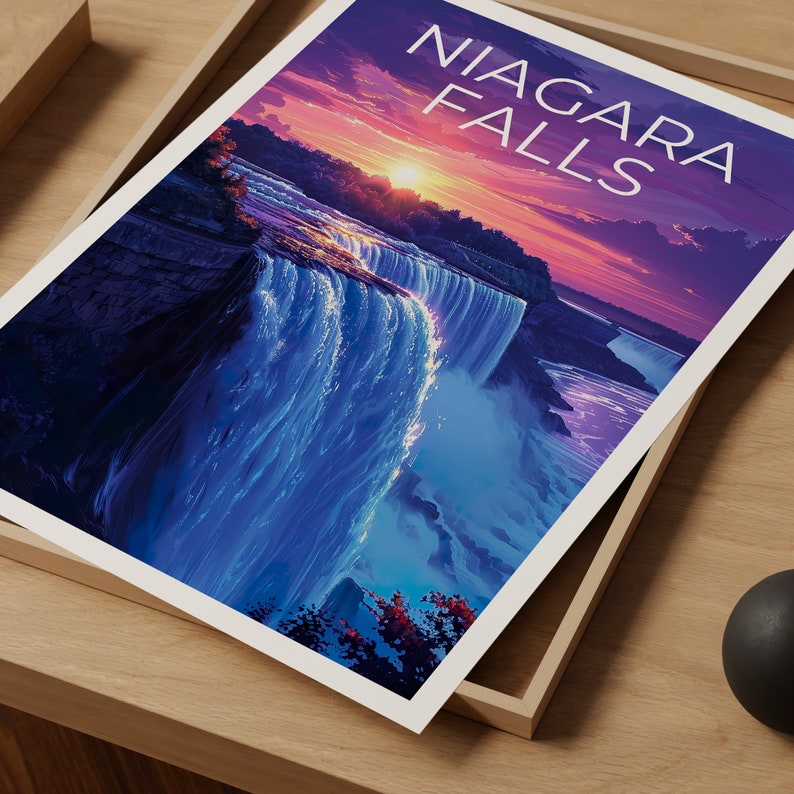 Affiche des chutes du Niagara, Impression des chutes du Niagara, Affiche de New York, Impression de cascade, Affiche de voyage des chutes du Niagara, Art de la cascade