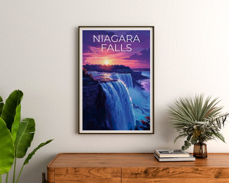 Affiche des chutes du Niagara, Impression des chutes du Niagara, Affiche de New York, Impression de cascade, Affiche de voyage des chutes du Niagara, Art de la cascade